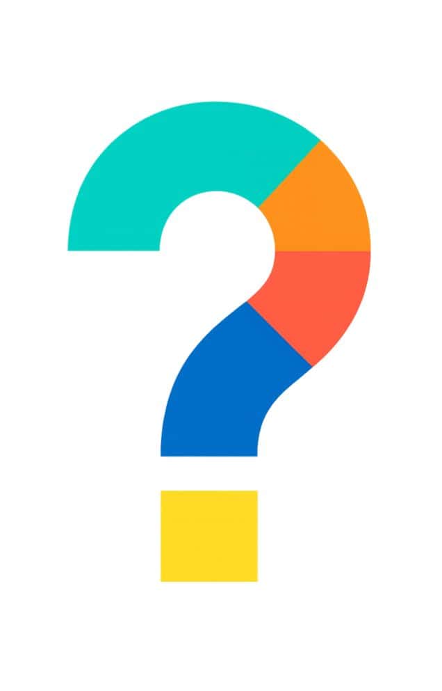 왜 낫지 않을까?’라는 질문을 시각화한, 6색 컬러 플랫 물음표 아이콘